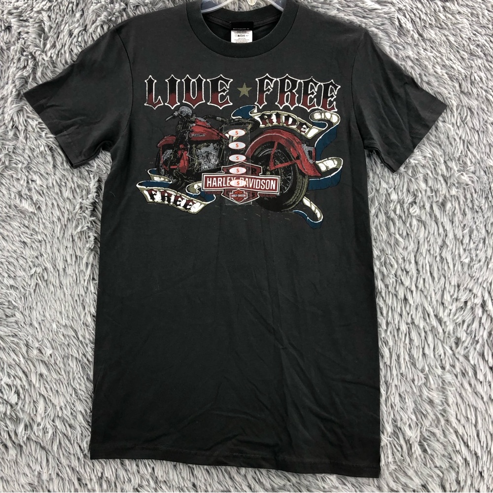 Harley Davidson Tshirt NWT Mens Small Motorcycle Spellout Motorcycle Kansas